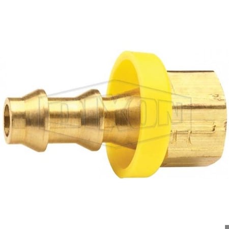 Dixon Hose Barb, 3/8-24 x 1/4 in Nominal, FUNF x Hose Barb, Brass, Domestic 2920406C